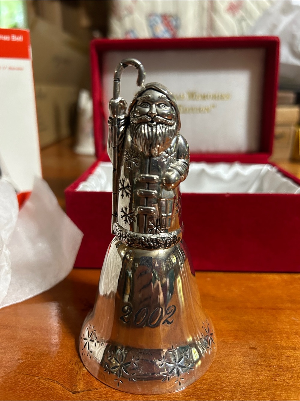 2002 Madison and Max vintage silver plated Santa Clause bell